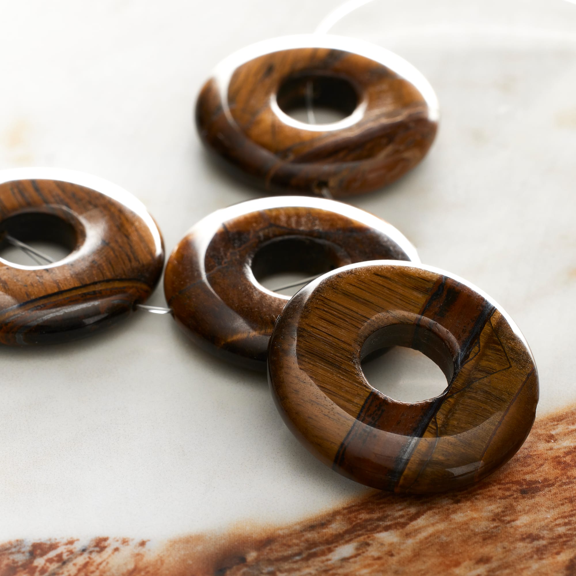 Tiger Eye Loop Beads, 30mm by Bead Landing™